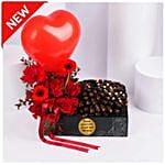 Personalised Red Roses And Dates Box
