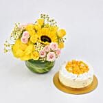 Mango Cheesecake with Flowers