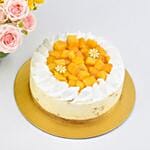 Mango Cheesecake with Flowers