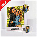 Happiness Is Where My Sister Is Frame Caricature And Mug Set