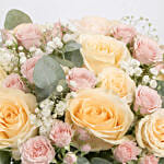 Peach Roses Table Centerpiece Flowers