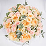 Peach Roses Table Centerpiece Flowers