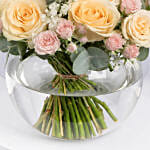 Peach Roses Table Centerpiece Flowers