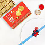 Spider Hero Rakhi With Soan Papdi