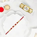Traditional Bead Rakhi With Ferrero Rocher 3 Pcs