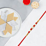 Traditional Bead Rakhi With Kaju Katli