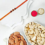 Traditional Rudraksha Rakhi With Cashews And Almonds