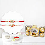 Royal Ethnic Rakhi Set With Ferrero Rocher 16 Pcs
