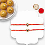 Sacred Mauli Rakhi Set Of 2 With Besan Laddoo 250Gm