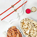 Sacred Mauli Rakhi Set Of 2 With Cashews And Almonds