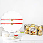 Sacred Mauli Rakhi Set Of 2 With Ferrero Rocher 16 Pcs