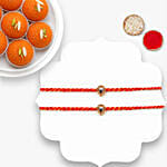 Sacred Mauli Rakhi Set Of 2 With Motichoor Laddoo