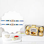 Signature Evil Eye Rakhi Pair With Ferrero Rocher 16 Pcs