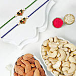 Meenakari Rakhi Set Of 2 With Cashews And Almonds