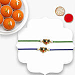Meenakari Rakhi Set Of 2 With Motichoor Laddoo