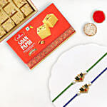 Meenakari Rakhi Set Of 2 With Soan Papdi