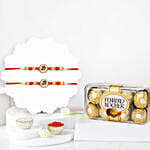 Om Rakhi Set Of 2 With Ferrero Rocher 16 Pcs