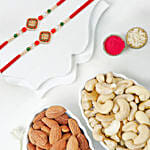 Elegant Ethnic Rakhi Set Of 2 With Cashews And Almonds