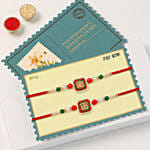 Elegant Ethnic Rakhi Set Of 2 With Ferrero Rocher 3 Pcs