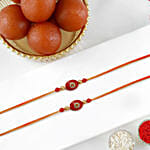 Festive Beads Rakhi Set Of 2 And Gulab Jamun 1Kg