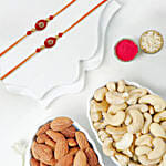 Festive Beads Rakhi Set Of 2 With Cashews And Almonds