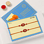 Festive Beads Rakhi Set Of 2 With Motichoor Laddoo