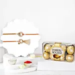 Bhaiya Bhabhi Rakhi Set Of 2 With Ferrero Rocher 16 Pcs