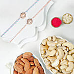 Classic Pearl Rakhi Duo With Cashews And Almonds