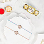 Classic Pearl Rakhi Duo With Ferrero Rocher 3 Pcs