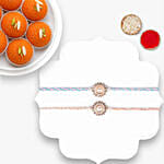 Classic Pearl Rakhi Duo With Motichoor Laddoo