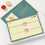 Classic Pearl Rakhi Duo With Soan Papdi