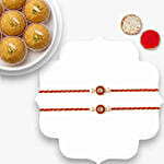 Classic Pearl Rakhi Set Of 2 With Besan Laddoo 250Gm