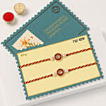 Classic Pearl Rakhi Set Of 2 With Besan Laddoo 250Gm