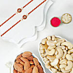 Classic Pearl Rakhi Set Of 2 With Cashews And Almonds