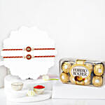 Classic Pearl Rakhi Set Of 2 With Ferrero Rocher 16 Pcs