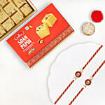 Classic Pearl Rakhi Set Of 2 With Soan Papdi