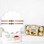 Elegant Beads Rakhi Set Of 2 With Ferrero Rocher 16 Pcs
