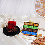 Red Forever Rose with Godiva Naps Chocolate