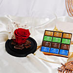 Red Forever Rose with Godiva Naps Chocolate