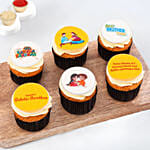 Bal Ganesha Rakhi With 6 Raksha Bandhan Cupcakes