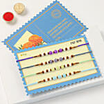 Beaded Rakhi Set Of 4 With 6 Raksha Bandhan Cupcakes