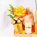 Om Rakhi Golden Treats Hamper