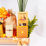 Om Rakhi Golden Treats Hamper