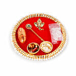 Om Shakti Rakhi With Pooja Thali Set