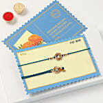 Peacock Design Bhaiya Bhabhi Rakhi Set With Cashews And Almonds