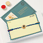 Peacock Feather Braided Rakhi With Cashews And Almonds