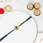 Peacock Feather Braided Rakhi With Ferrero Rocher 3 Pcs