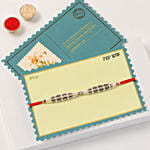Grey Beaded Rakhi With Cashews And Almonds