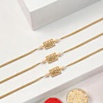 Kundan Pearl Rakhi Set Of 3