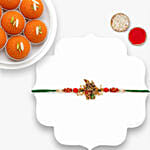 Sneh Gold Radha Krishna Pearl Rakhi With Motichoor Laddoo